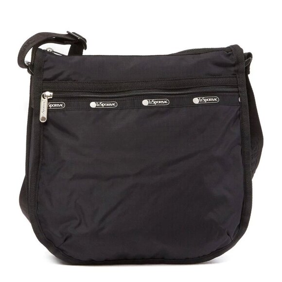 LeSportSac Black White Handbag Zipper Crossbody Bag Lightweight Nylon NEW - Picture 1 of 7